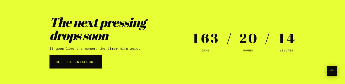 The Countdown section on a live store