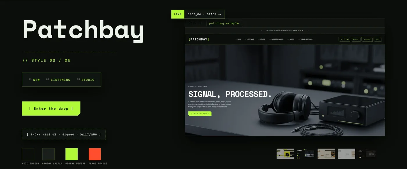 The Slideshow section on a live store